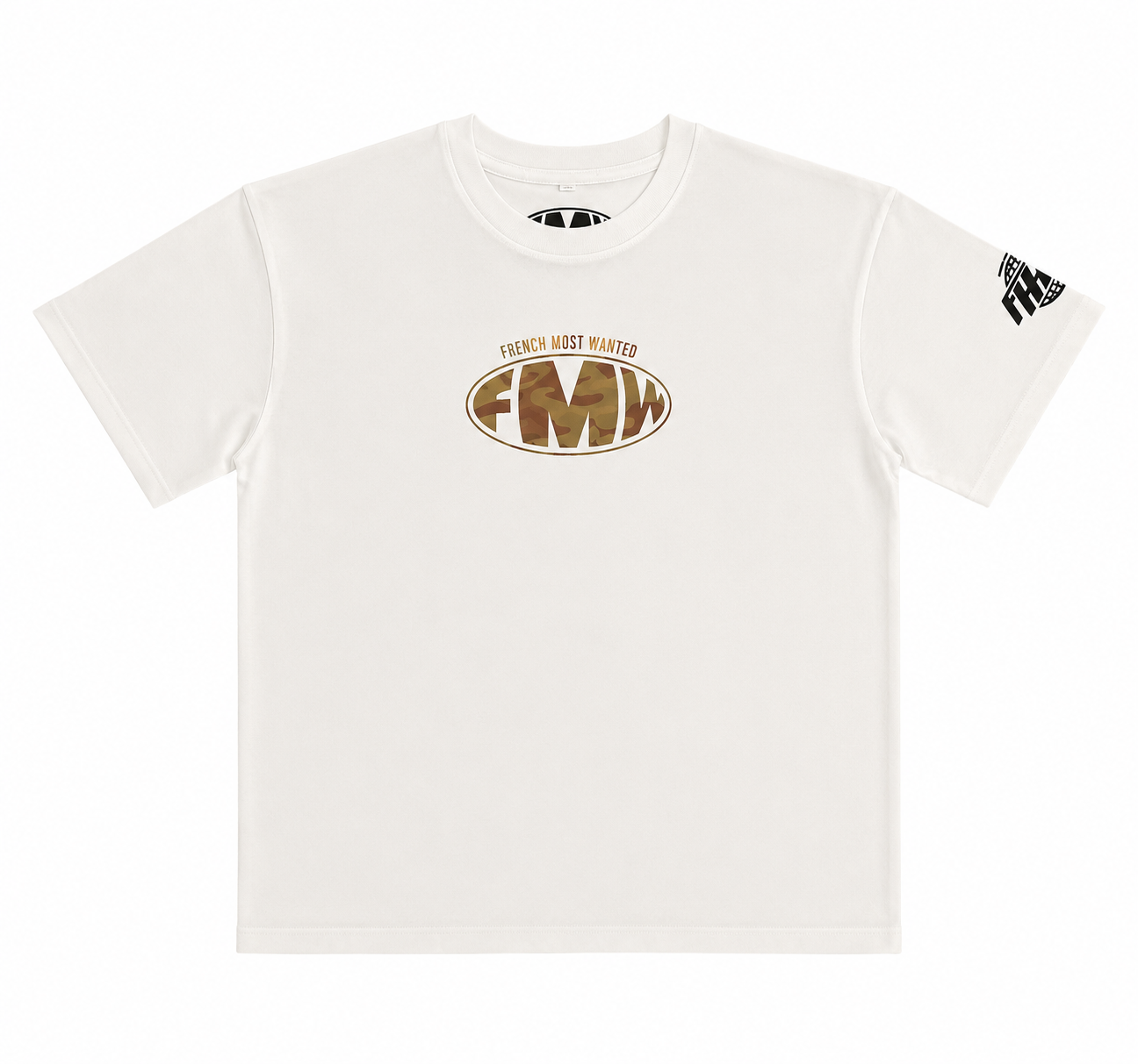 T-Shirt logo "FMW" Camo jaune